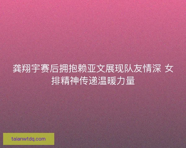 龚翔宇赛后拥抱赖亚文展现队友情深 女排精神传递温暖力量