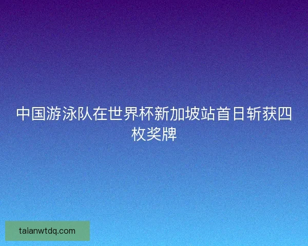 中国游泳队在世界杯新加坡站首日斩获四枚奖牌